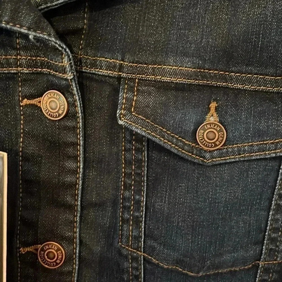 Womens plus dark was denim vest, slight stretch, 4 pockets, metal buttons NWT - Picture 3 of 7